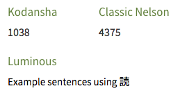 Kodansha, Classic Nelson and Luminous dictionary references